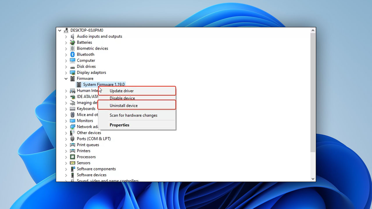 instructions on updating disk driver from disk management