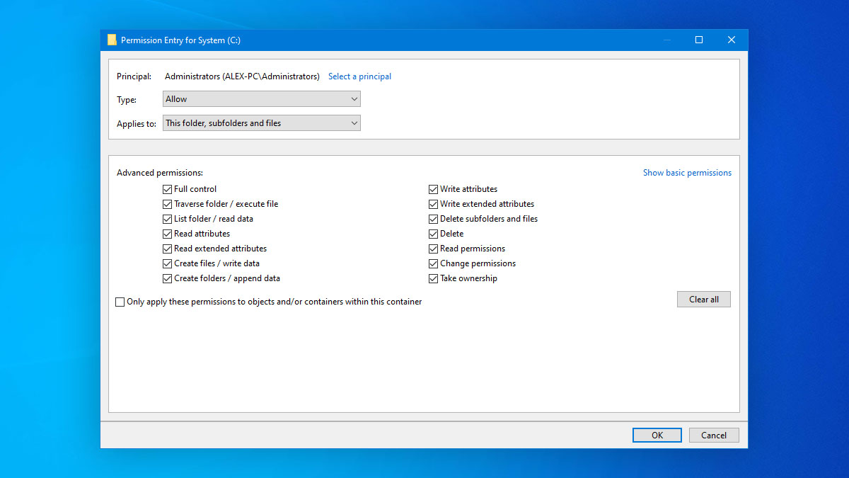 different types of permissions in NTF