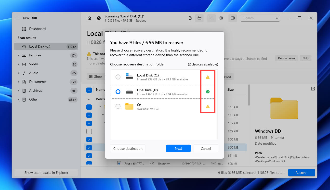 disk drill desktop folder recover