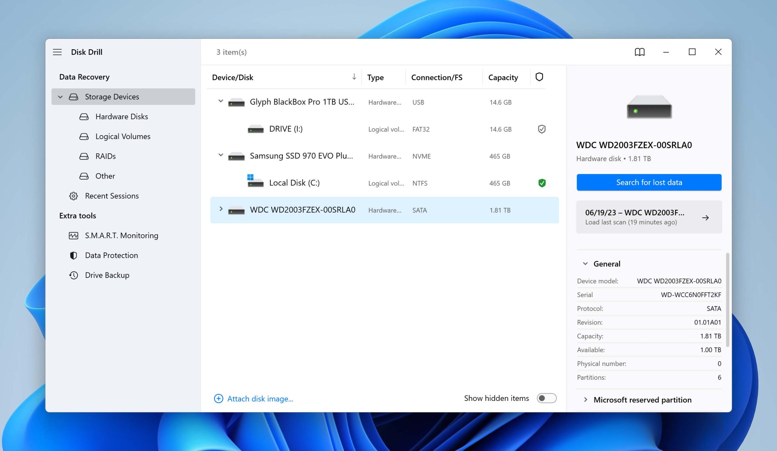 start scan drive with disk drill