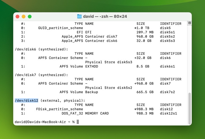 disk util list highlighted