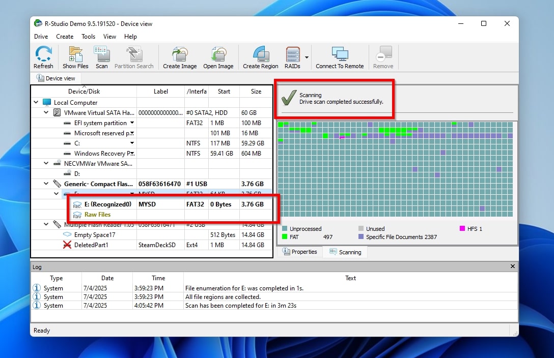 R-Studio Found Volumes After Scan
