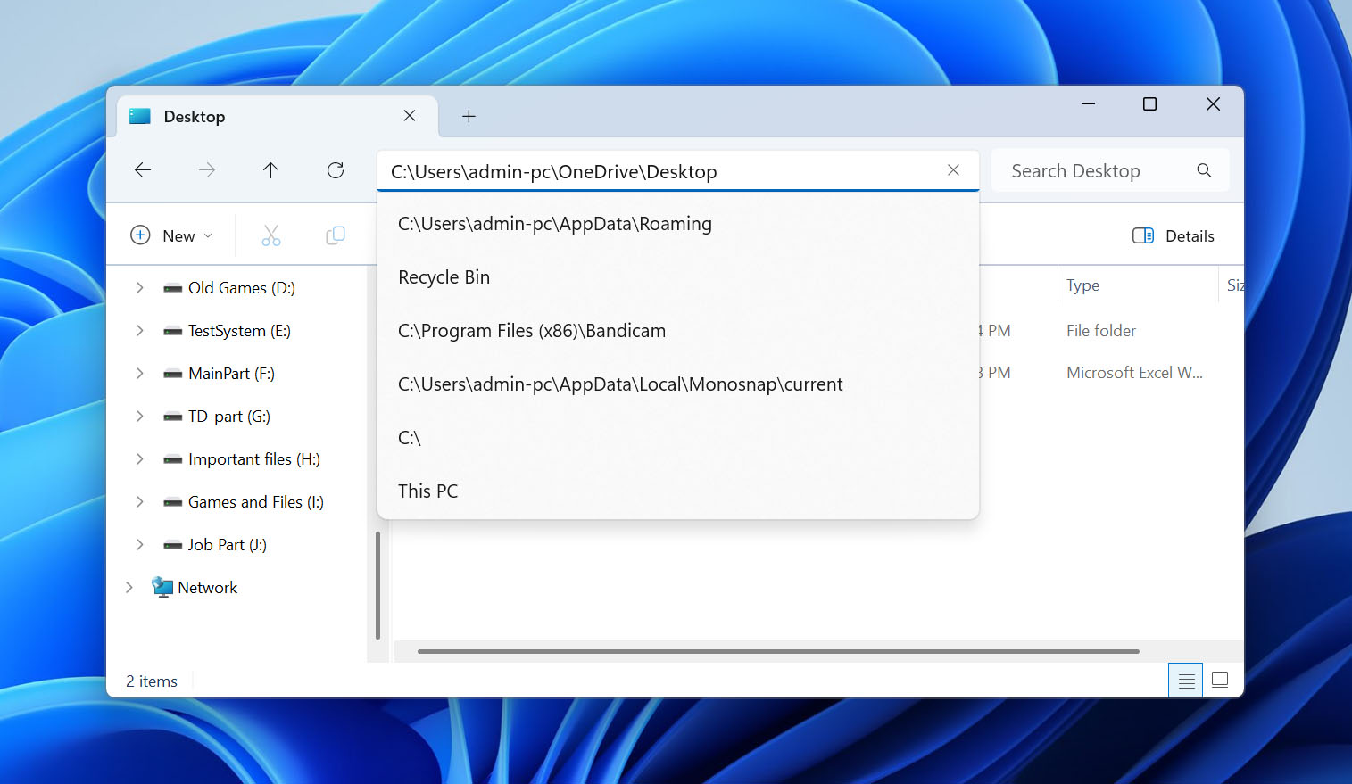 check files on desktop