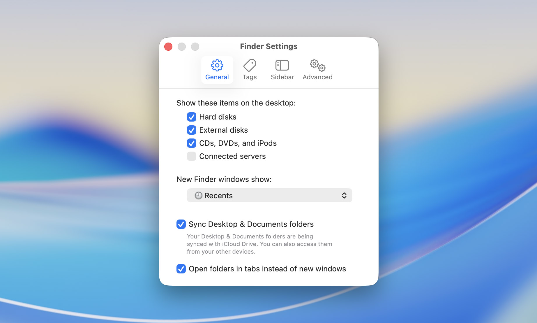 check Finder view options