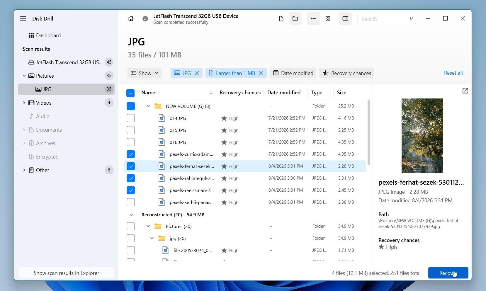 Disk Drill preview & recover