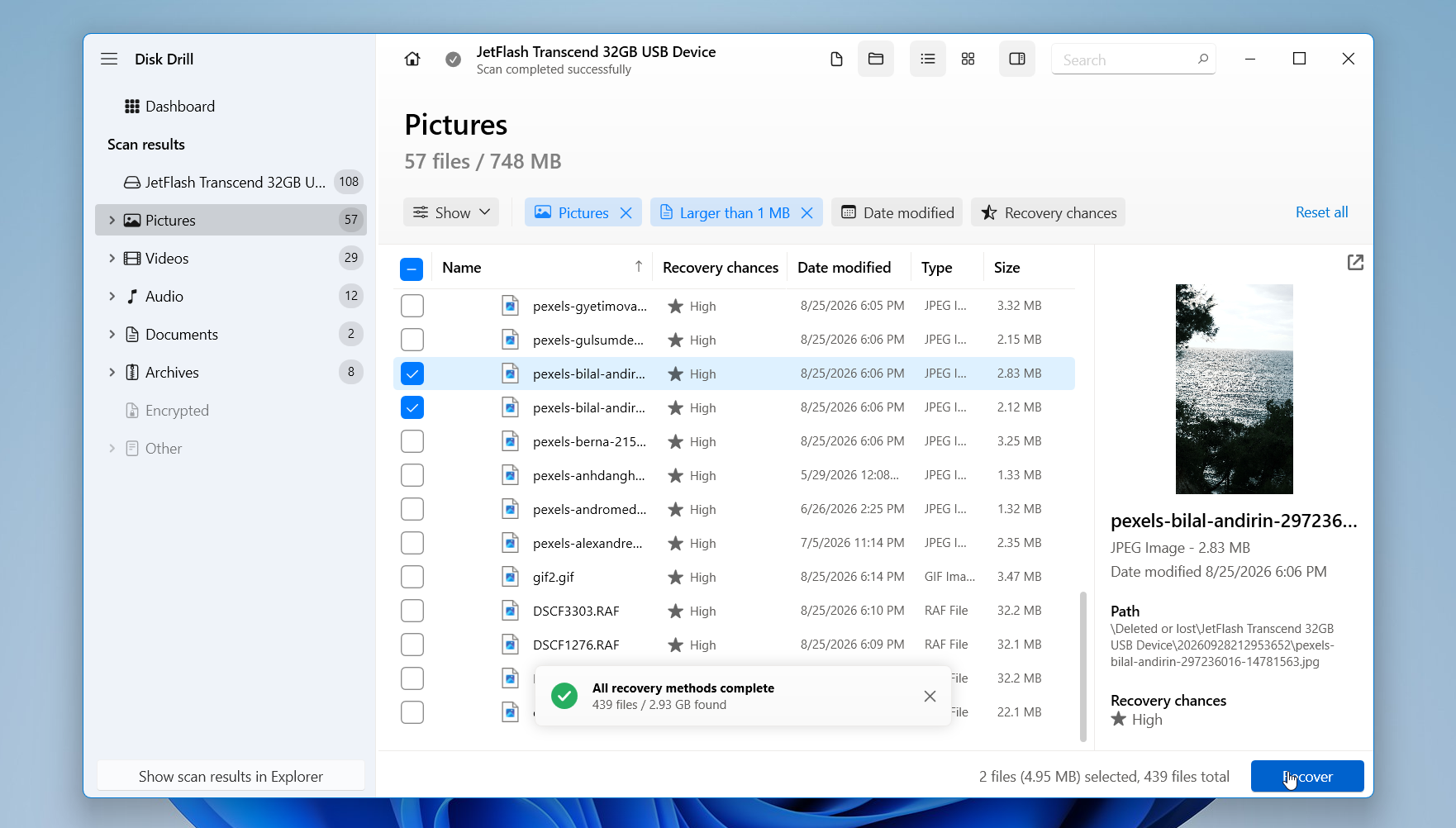 Disk Drill preview & recover