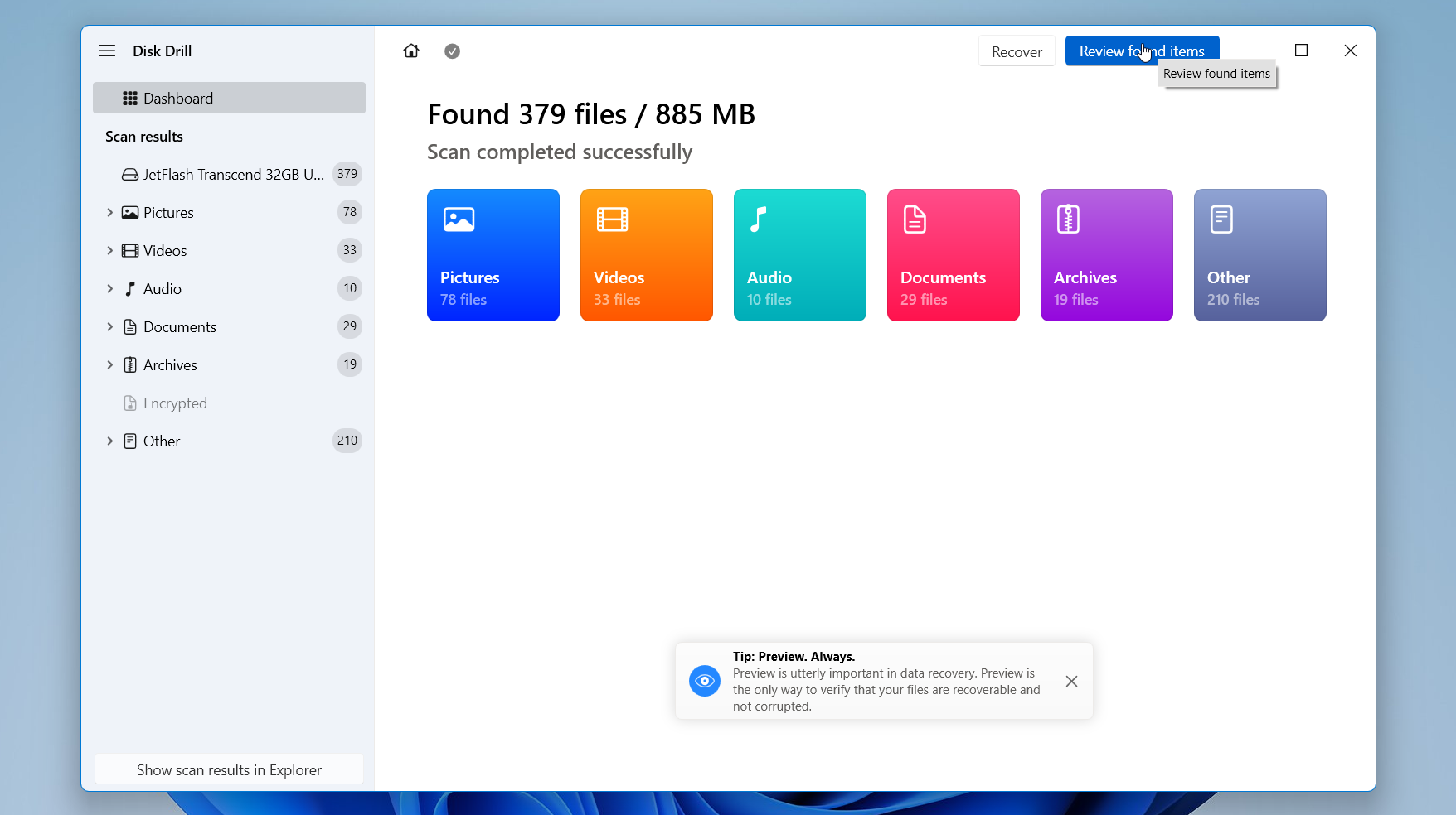DIsk Drill review files