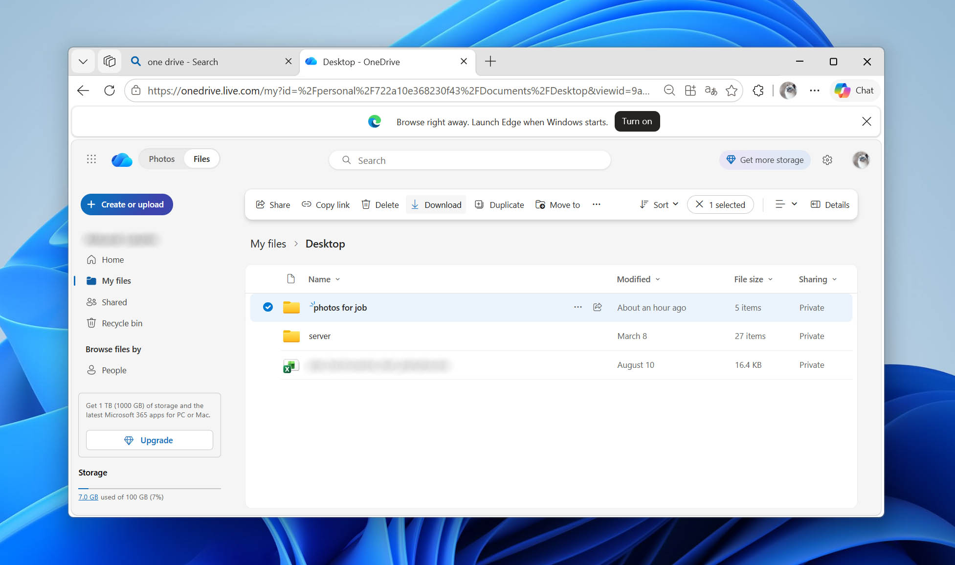 download files from onedrive