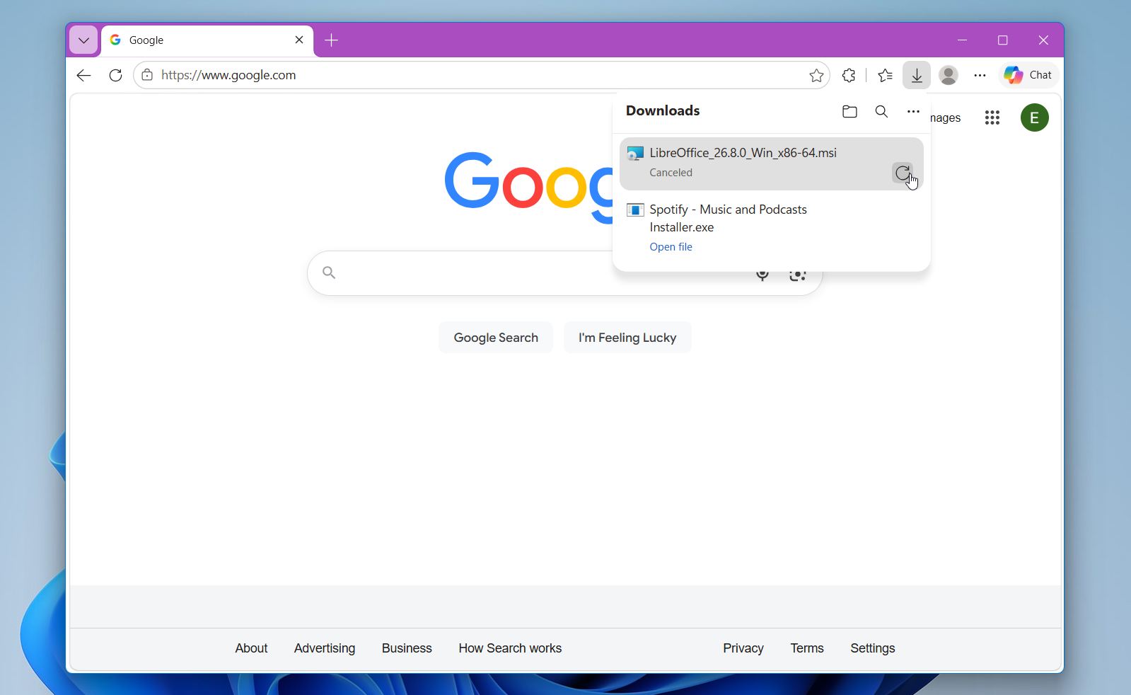 Redownload in Edge
