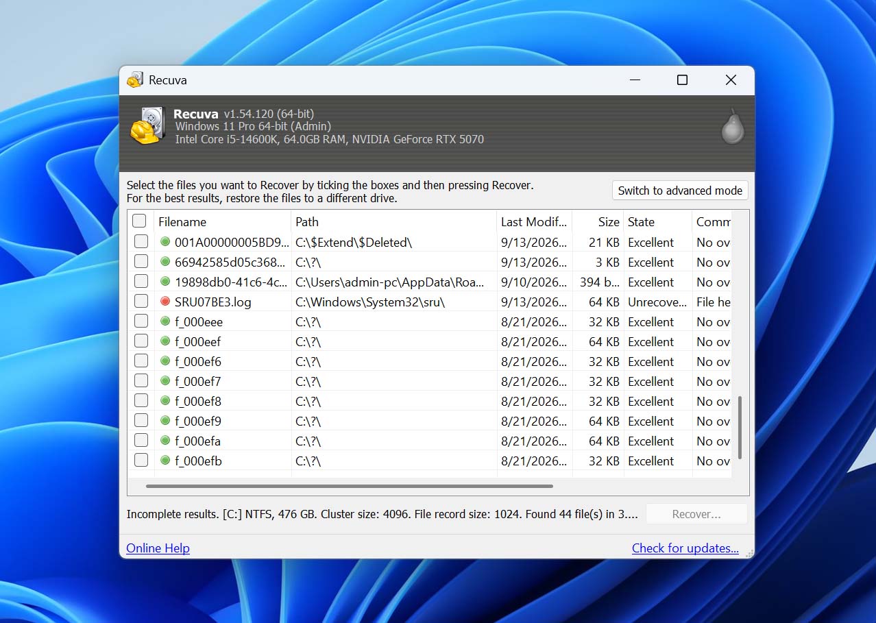 recuva software