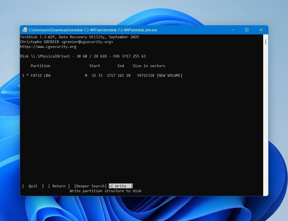 Test Disk Write