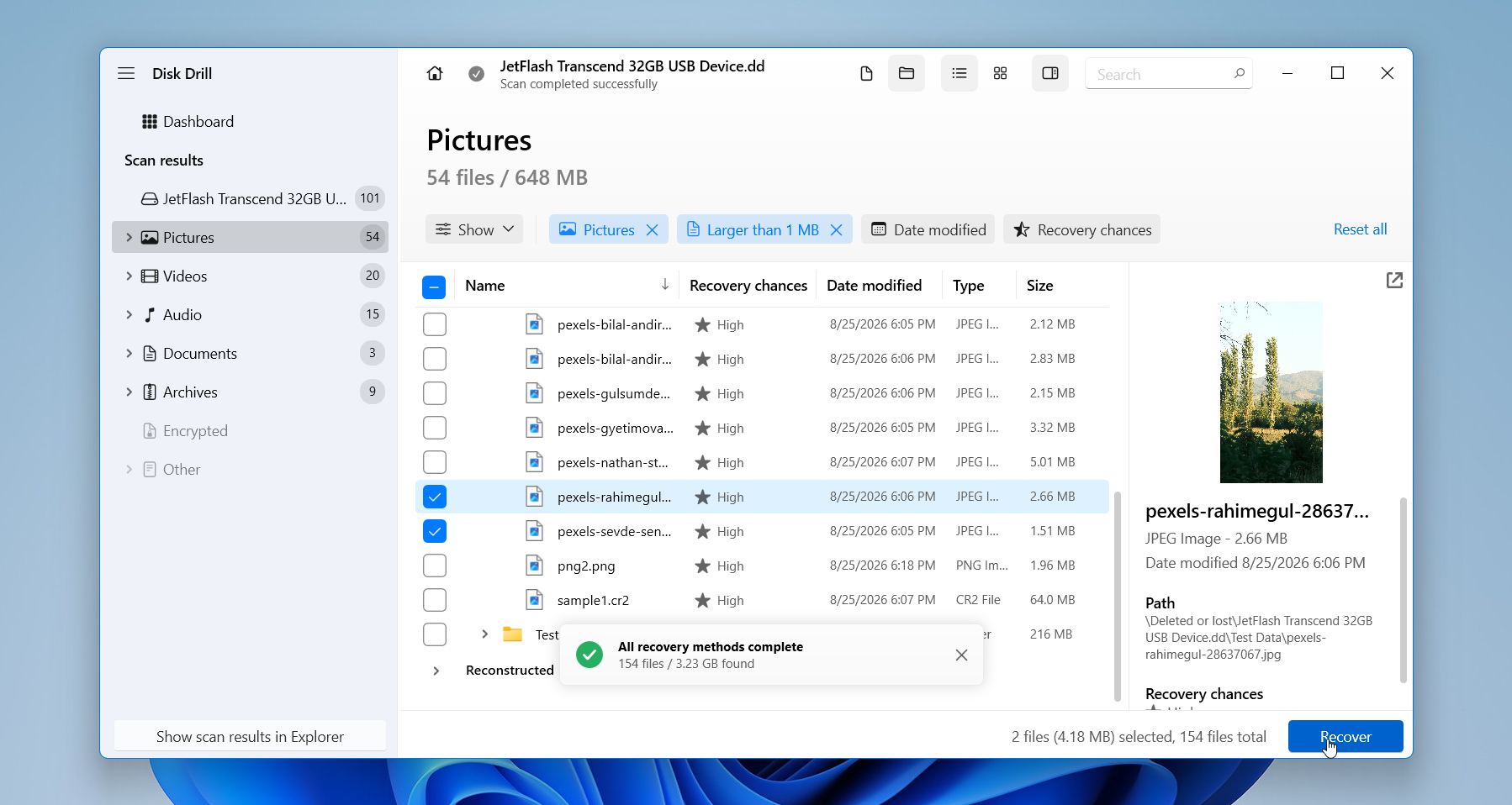 Disk Drill preview & recover
