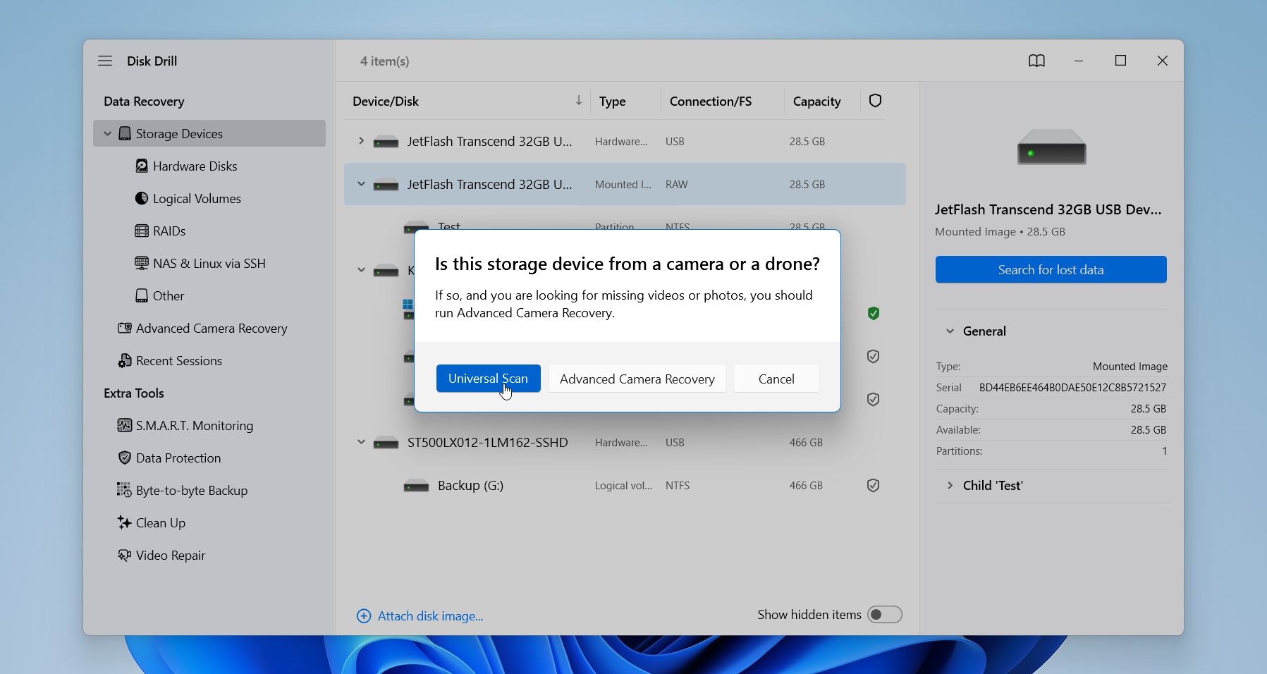 Disk Drill choose recovery mode
