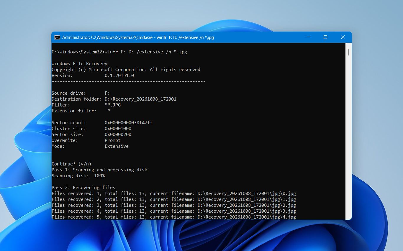 Use Windows File Recovery
